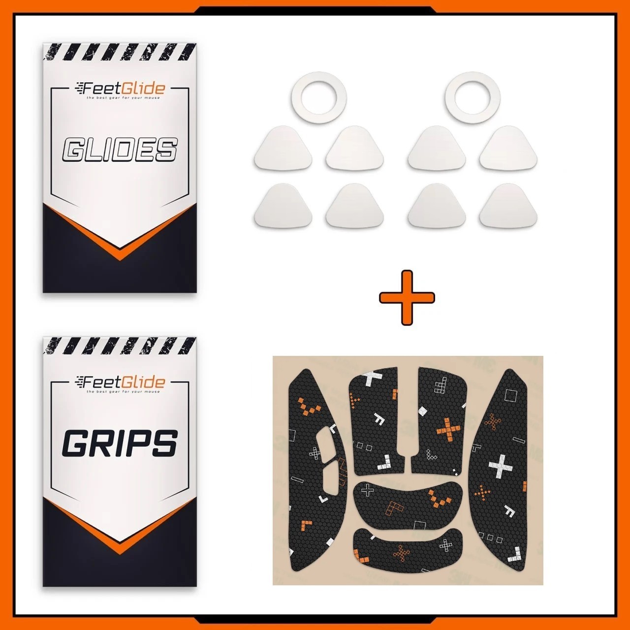 FeetGlide PTFE Mouse Skates & Grip Tape Bundle for Asus ROG Harpe Ace Aim Lab