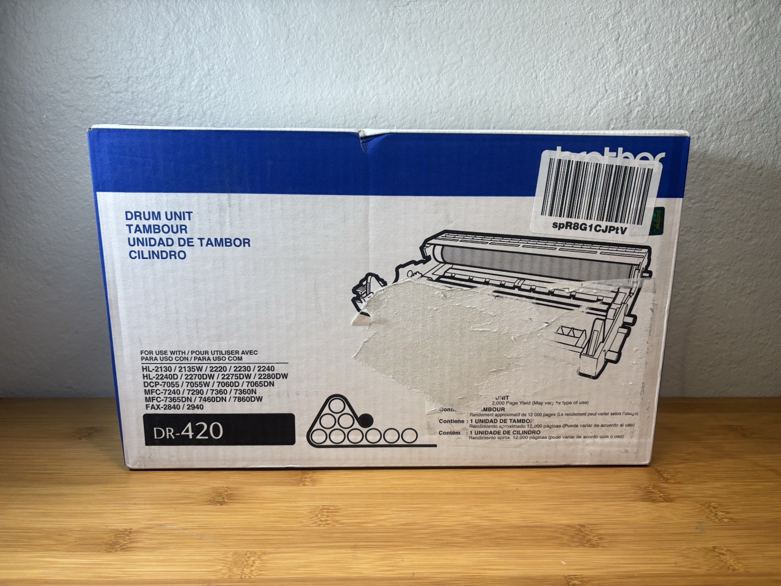 NEW GENUINE - BROTHER DR-420 DRUM UNIT - 12,000 PAGES - SEALED