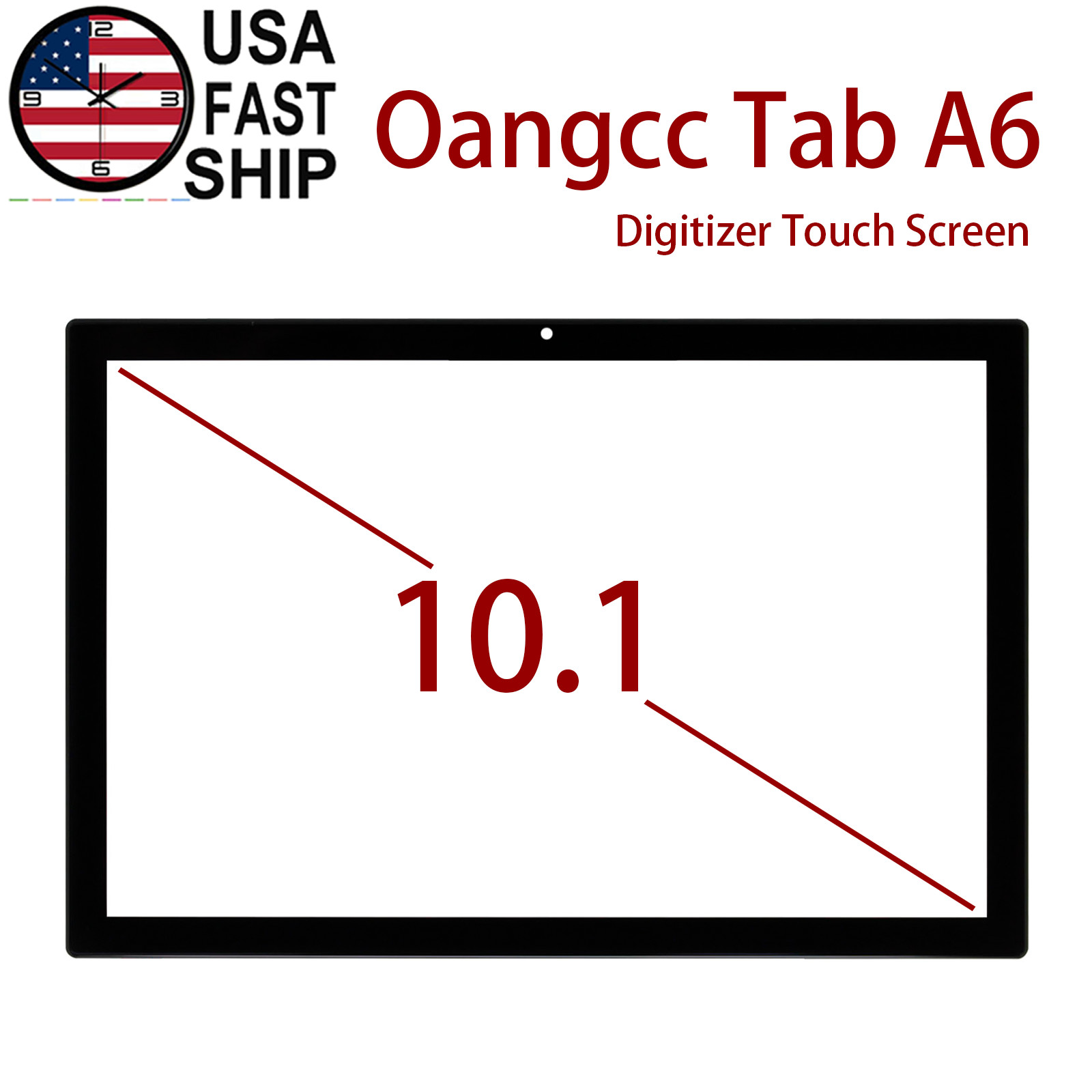Digitizer Touch Screen Glass Replacement For Oangcc Tab A6 10.1" Tablet (45 Pin)