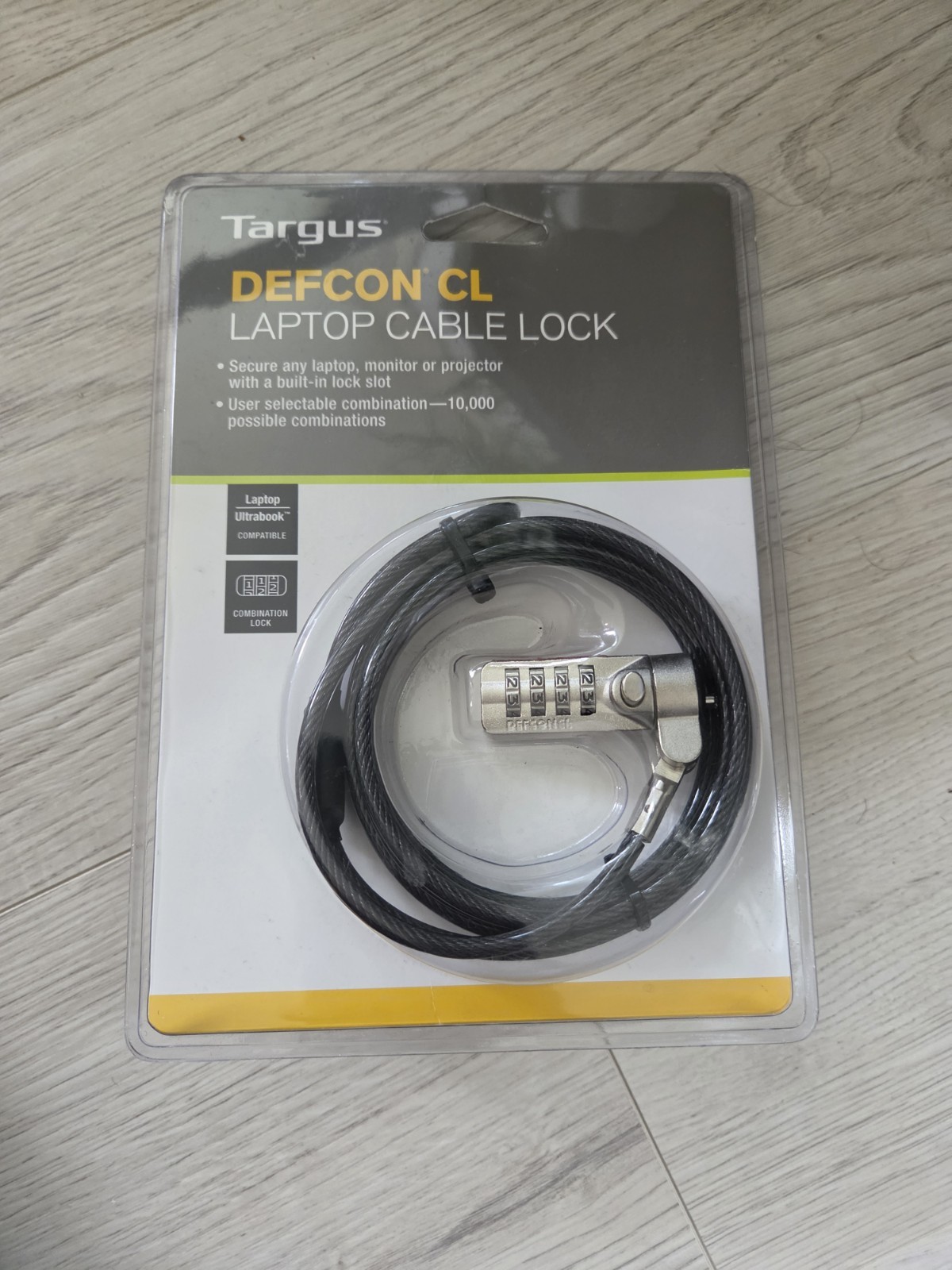Targus Defcon CL Laptop Cable Lock 6.5 feet PA410U1 Combination