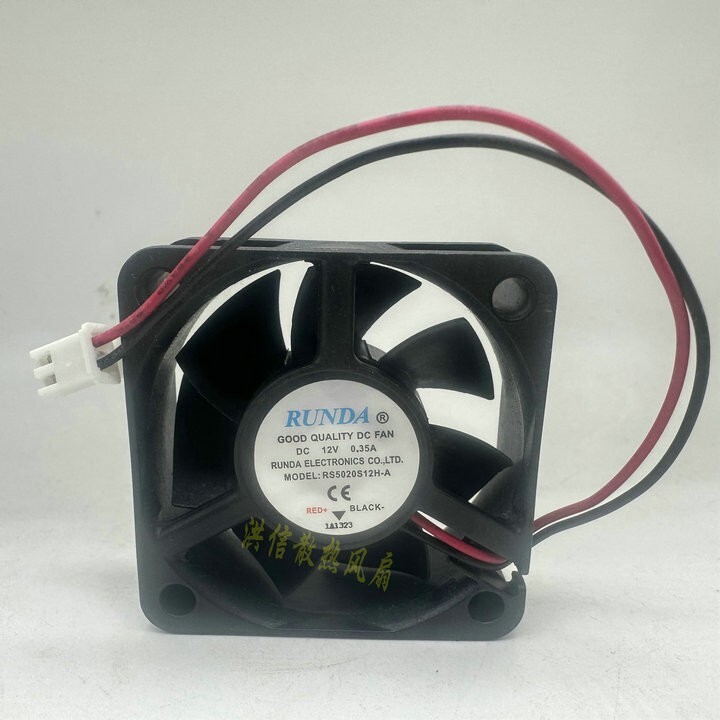 1 pcs RUNDA Fan RS5020S12H-A DC12V 0.35A 5020 5CM 2 wire cooling  fan