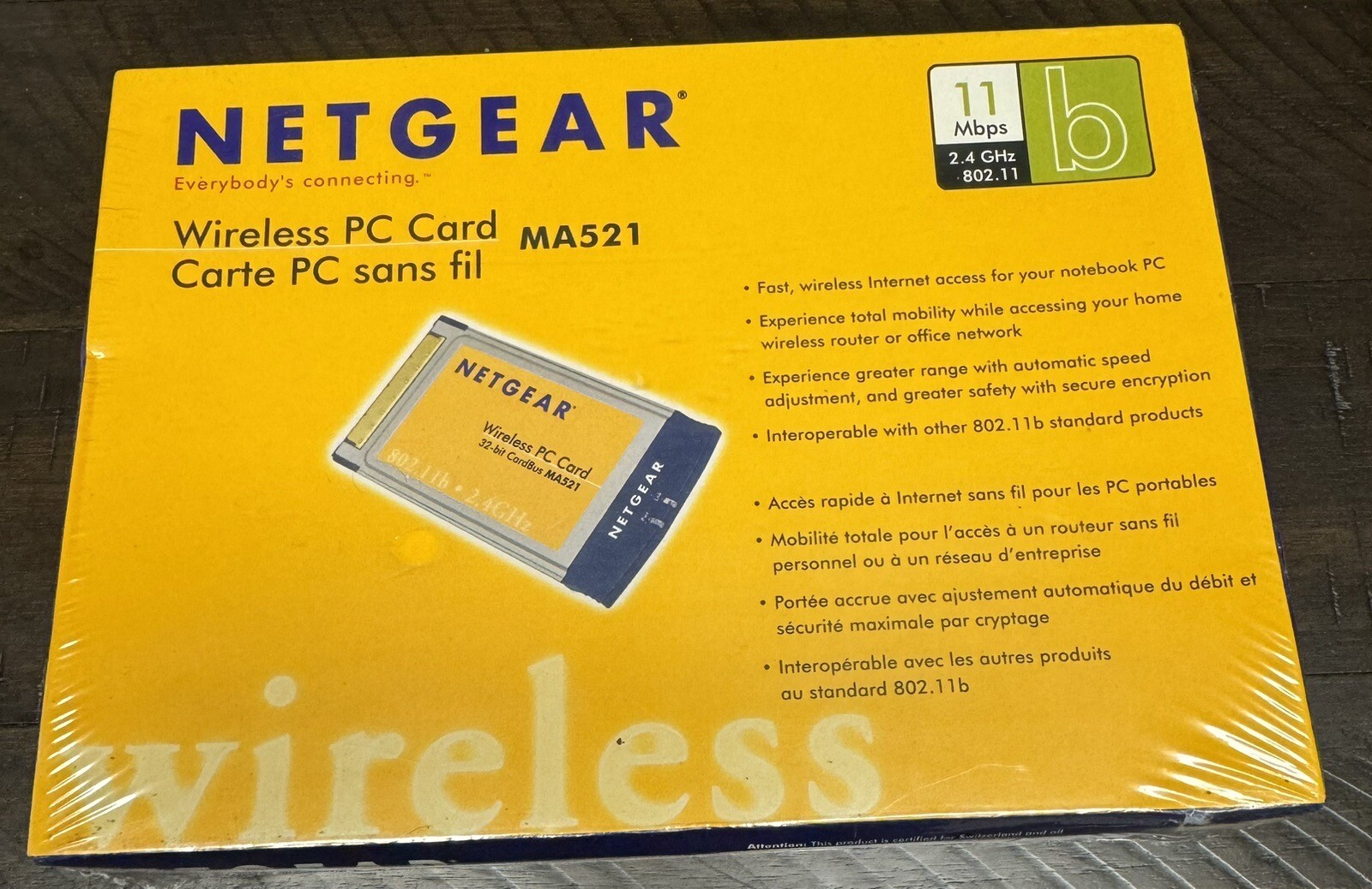 NetGear MA521NA (606449028713) PC Card NEW SEALED