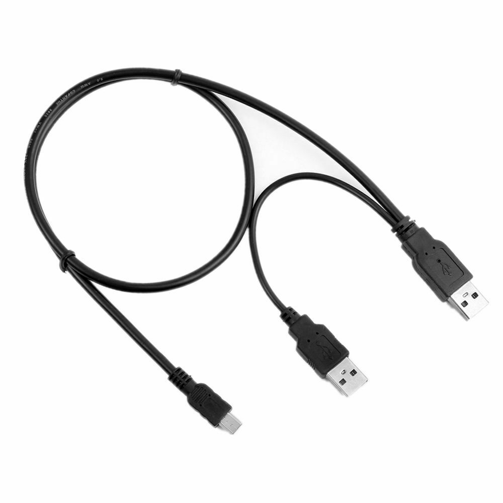 2ft Mini USB Y Power Charger +Data SYNC Cord Cable For Double Power DOPO Table