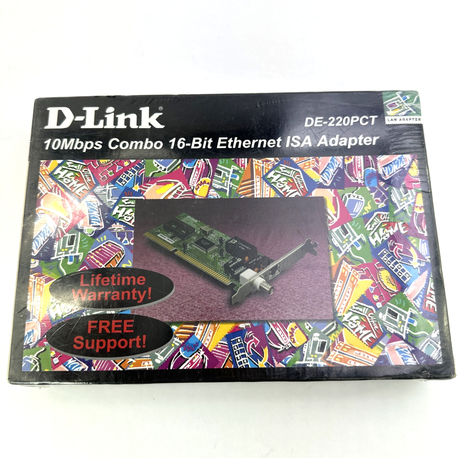 D-Link DE-220PCT Ethernet ISA Adapter 10Mbps Combo 16-Bit - NEW Sealed