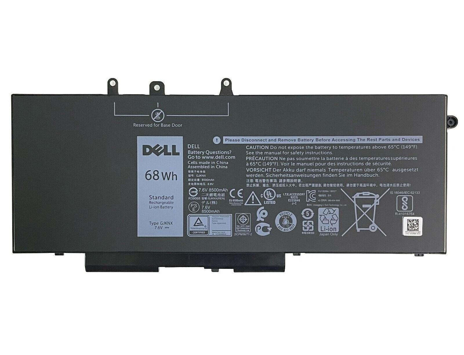 GJKNX 68Wh Li-ion Replacement Battery For Dell Latitude 5280 5480 5490 5580 5590