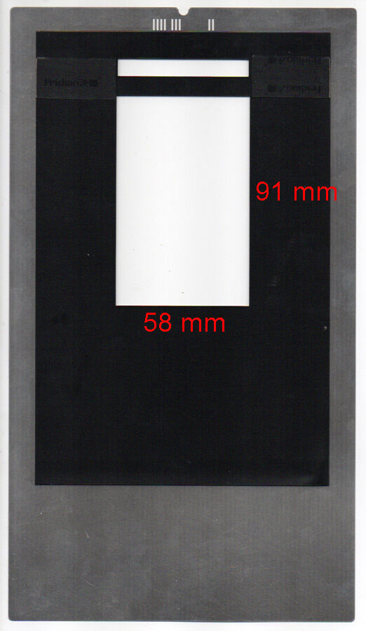 Film holder for Imacon Flextight scanners, 6x9 with ID code, scan 58mm x 91mm