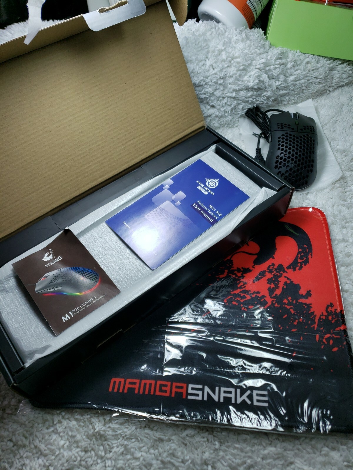 Magic-Refiner MK14-68 Keys Mechanical Gaming Keyboard RGB. Mat. RGB mouse