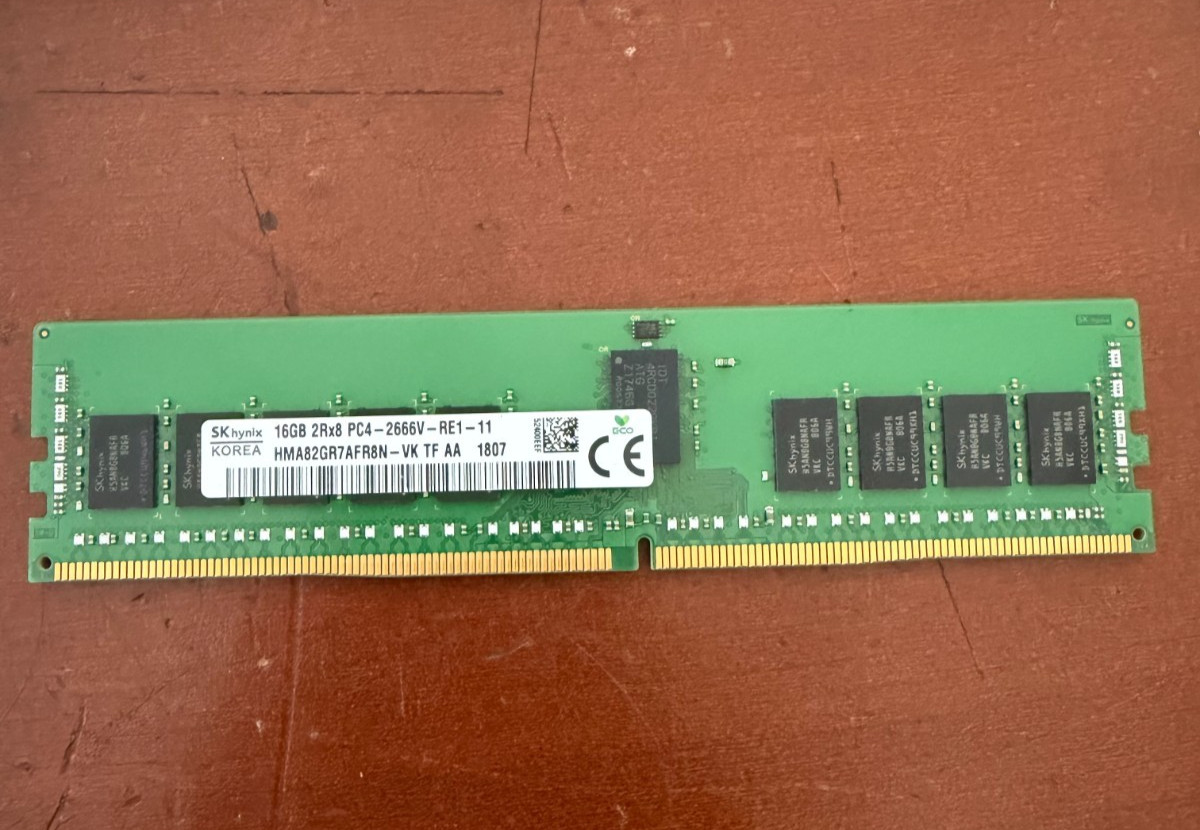 Hynix 16GB PC4-2666V-R 2Rx8 DDR4 ECC REG RDIMM Server Memory HMA82GR7AFR8N-VK