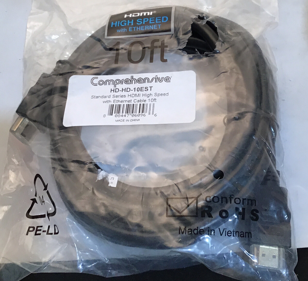 COMPREHENSIVE CONNECTIVITY COMPANY HD-HD-10EST 10FT HIGH SPEED HDMI CABLE W/