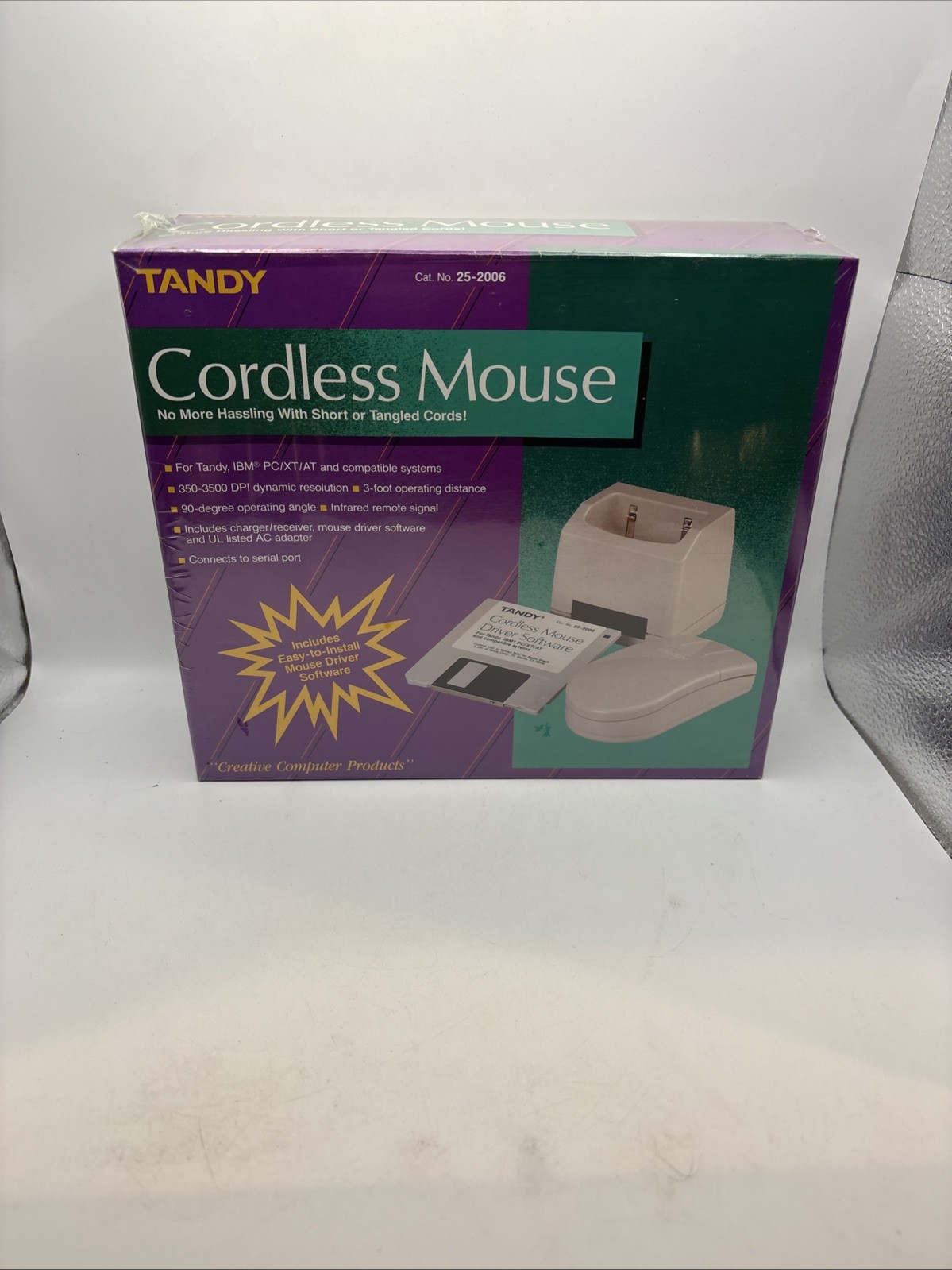 Tandy Radio Shack Cordless 3 Button Mouse  25-2006 Brand New