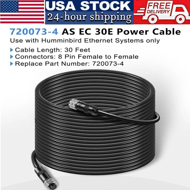 720073-4 30 Feet Ethernet Cable AS EC 30E for Humminbird,Helix, APEX, SOLIX