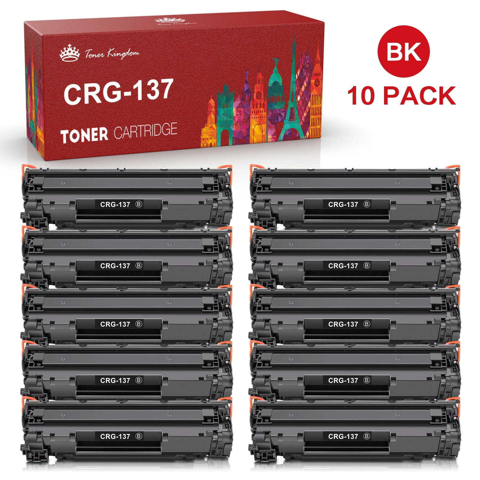10Pack CRG137 Toner for Canon 137 Toner artridge 137 MF242dw MF236n MF216n D570