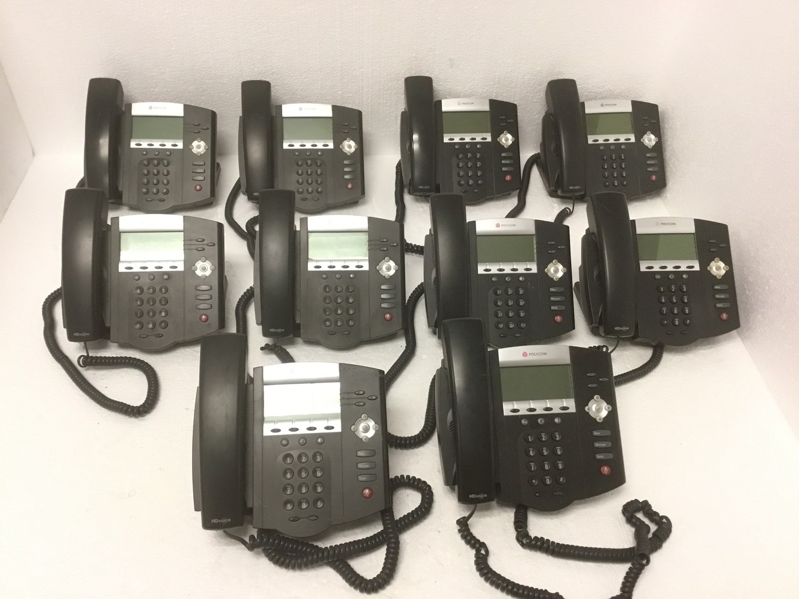 10x Polycom SoundPoint IP450 VoIP Business Phone PoE 3-Line WORKING 