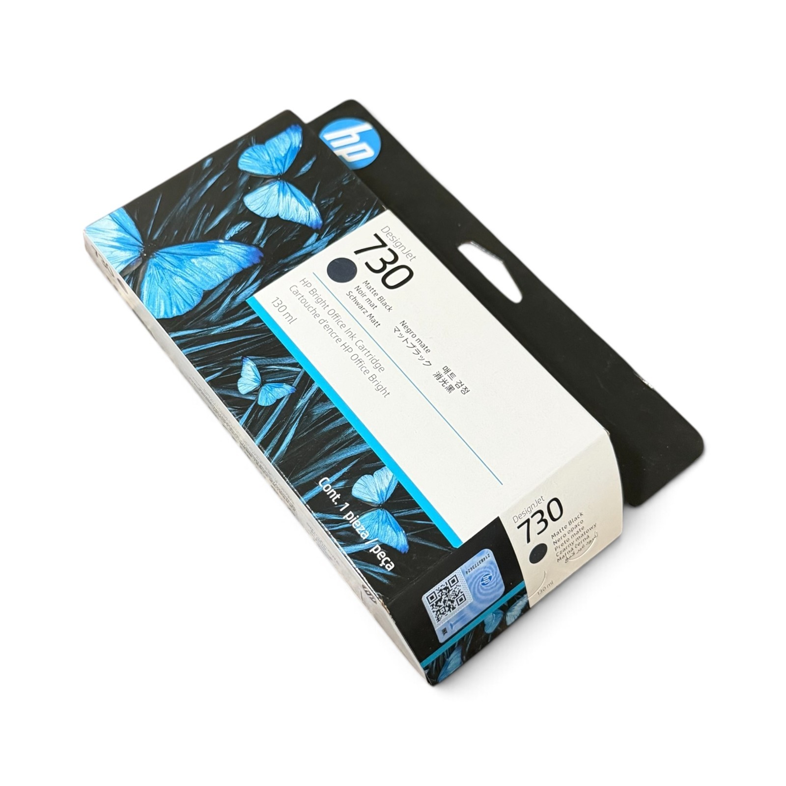 HP 730 Matte Black DesignJet Ink Cartridge 130ml P2V65A Exp Sep 2026 OEM New