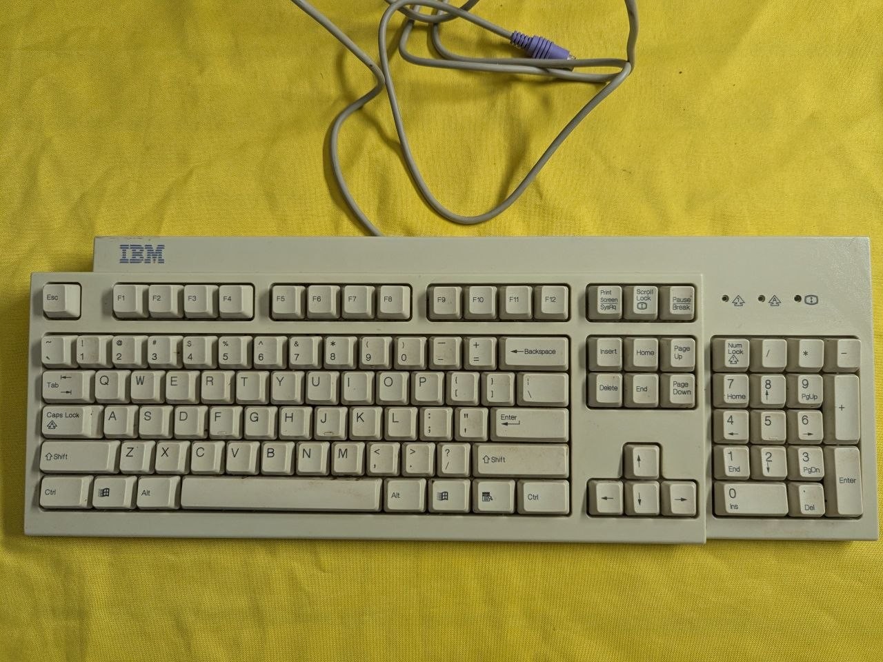 IBM KB-9910 Wired PS/2 Keyboard Beige 37L2514 TC