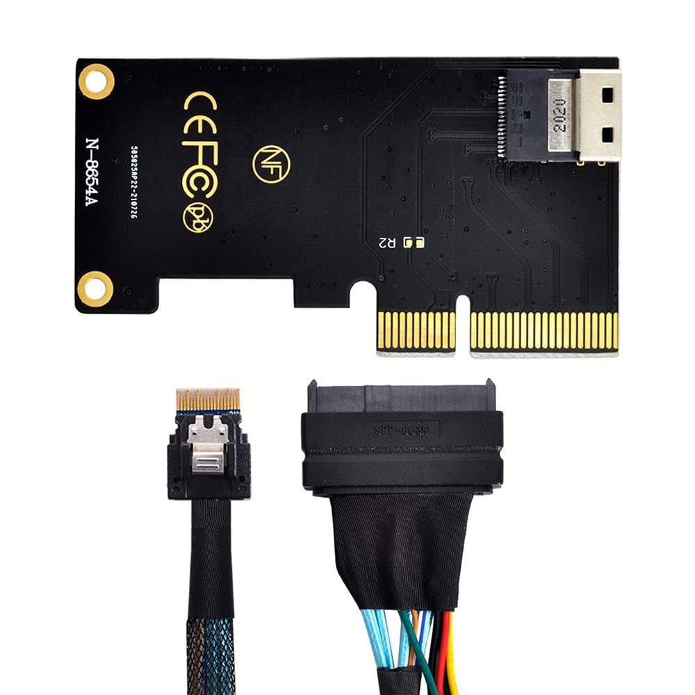 PCI-E 3.0 4.0 to SFF-8654 Slimline SAS Card Adapter and U.2 U2 SFF-8639 NVME