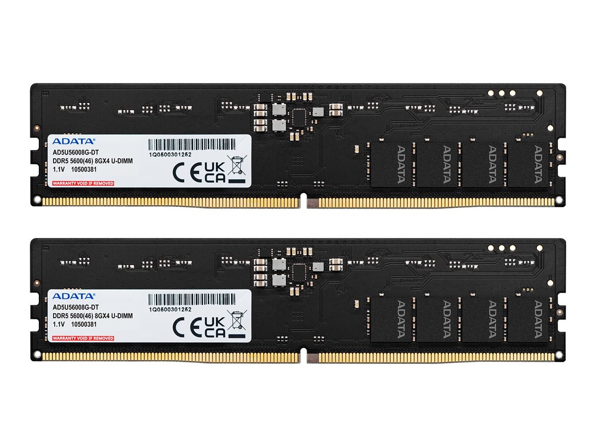 ADATA DDR5 kit 32 GB: 2 x 16 GB DIMM 288-pin 5600 MHz / AD5U560016G-DT