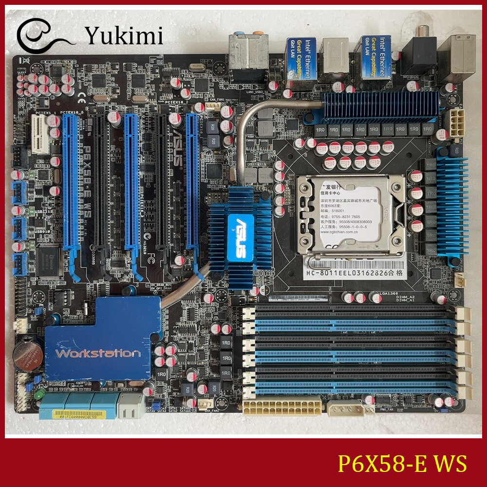FOR ASUS P6X58-E WS DDR3*6 32GB Intel LGA1366 Motherboard Test OK