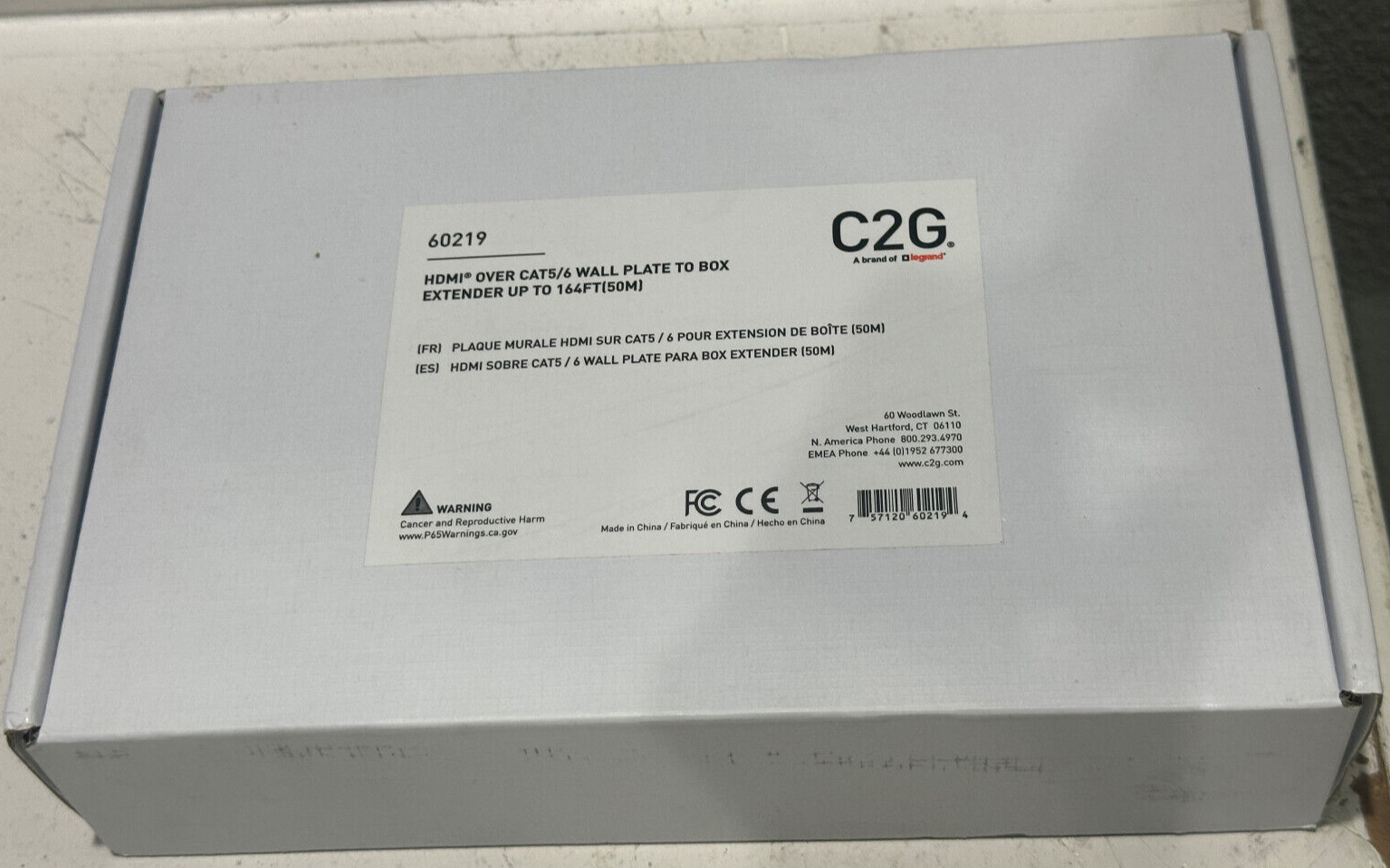 C2G 60219 HDMI Over CAT5/6 Wall Plate to Box Extender Kit