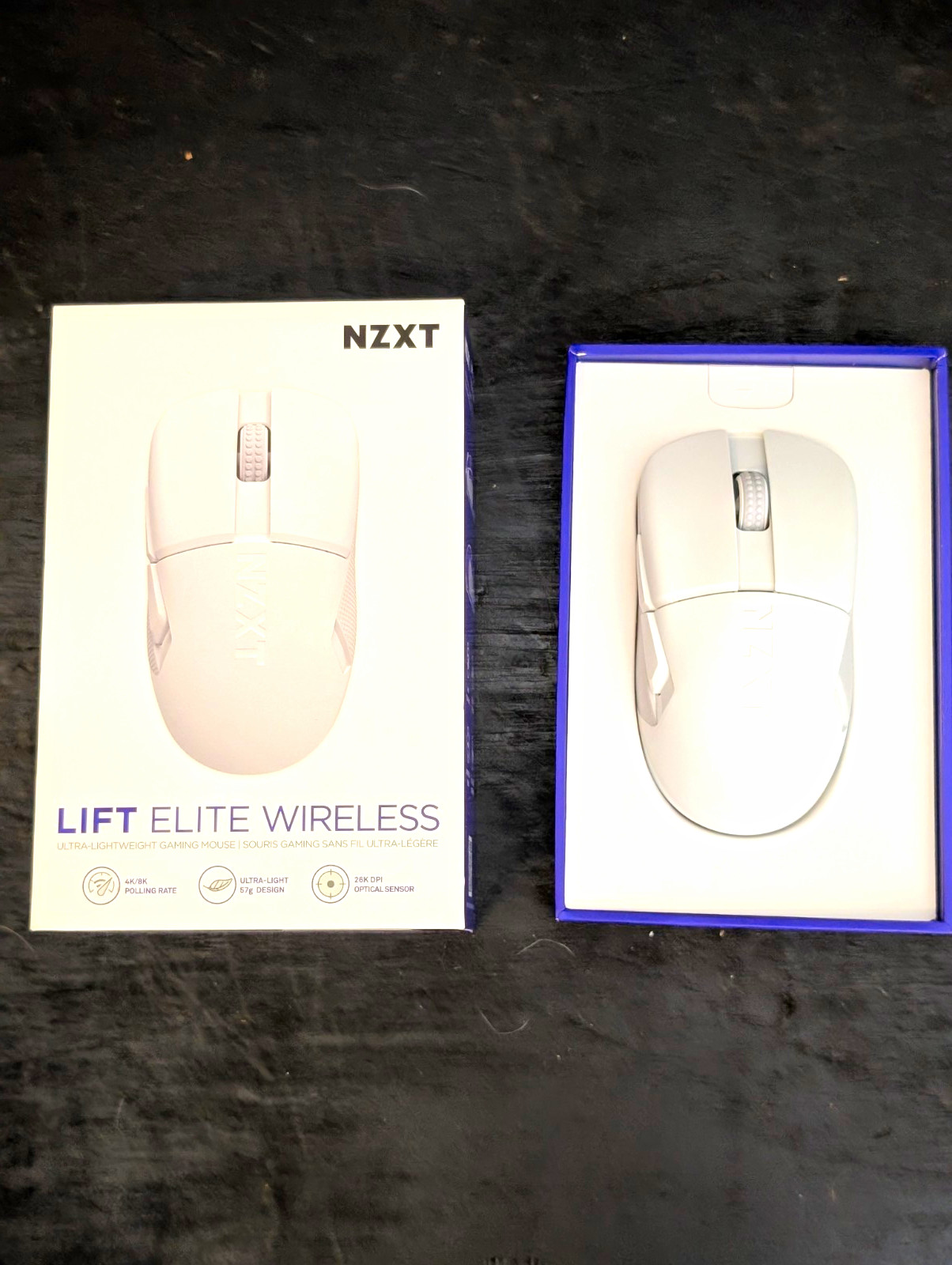 NZXT Lift Elite Wireless Gaming Mouse Optical 26000 DPI Adjustable White