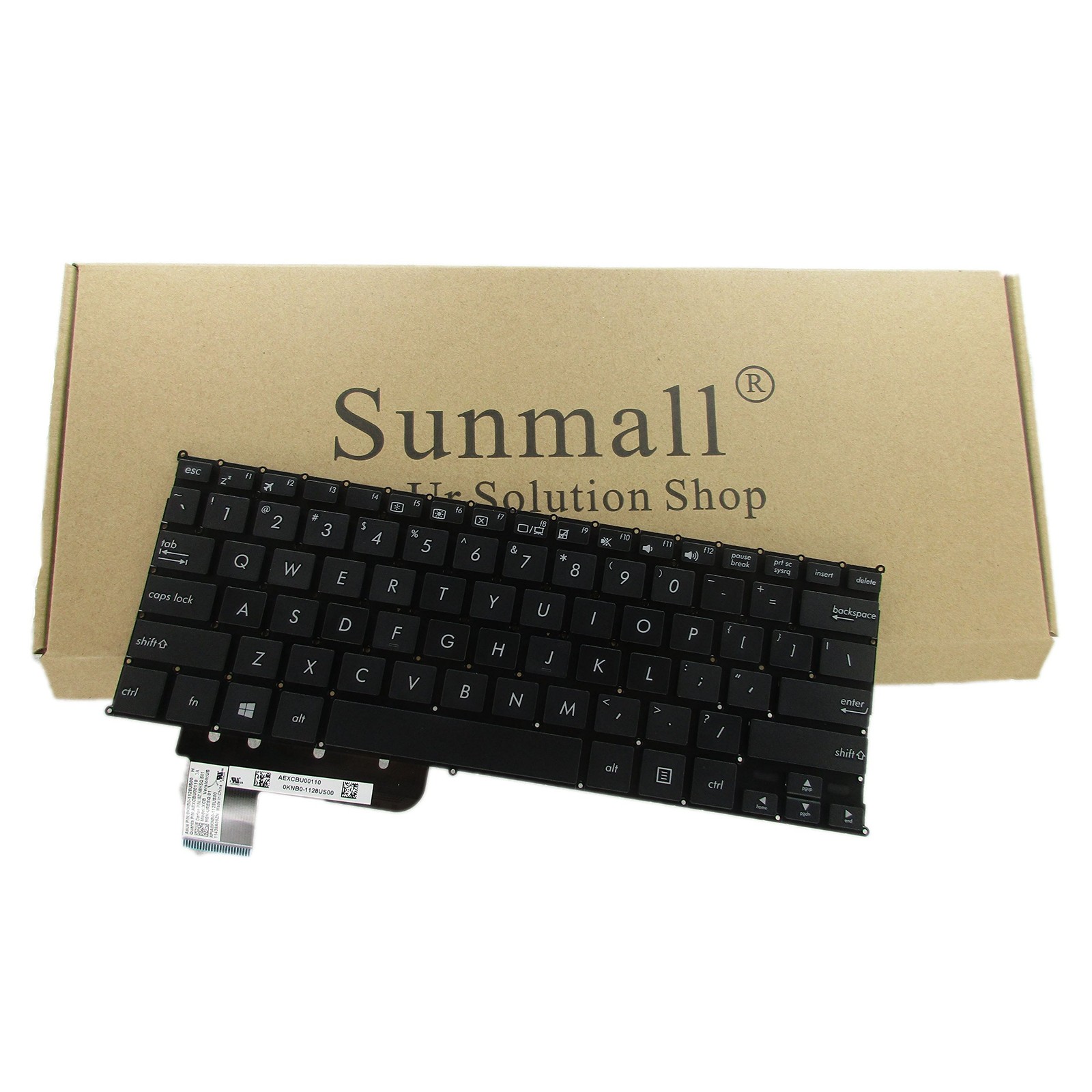 SUNMALL Laptop Replacement Keyboard Without Frame Compatible with ASUS black 