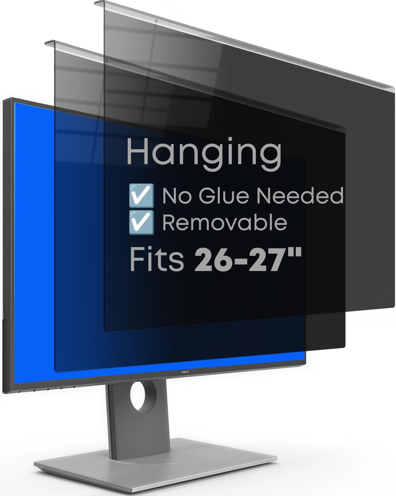 2-Pack 27 Inch Hanging Privacy Screen Protector for Monitor (Fits 26-27 Inch ...