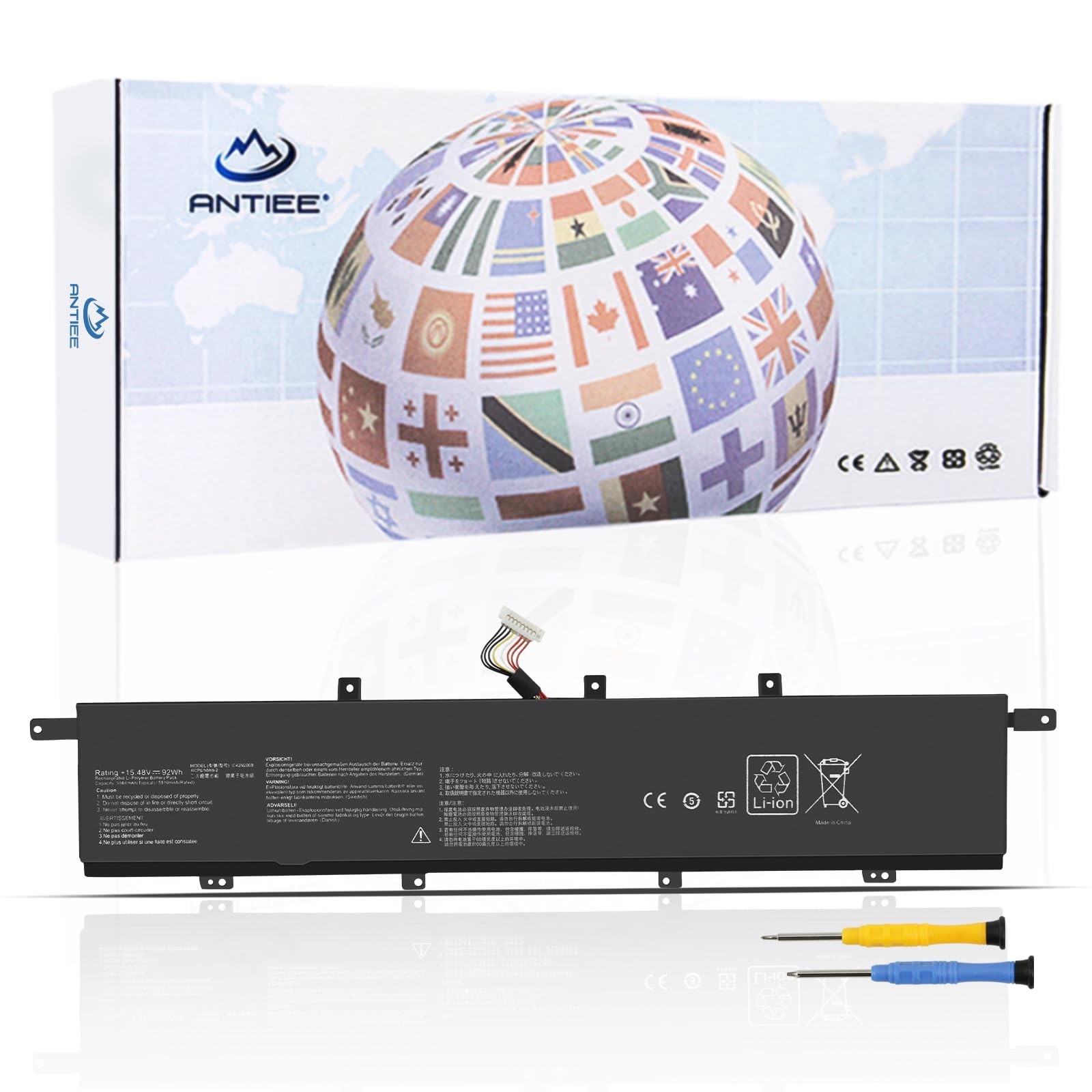 High-Capacity 92Wh Laptop Battery for ASUS ZenBook Pro Duo 15 OLED UX582 UX582L