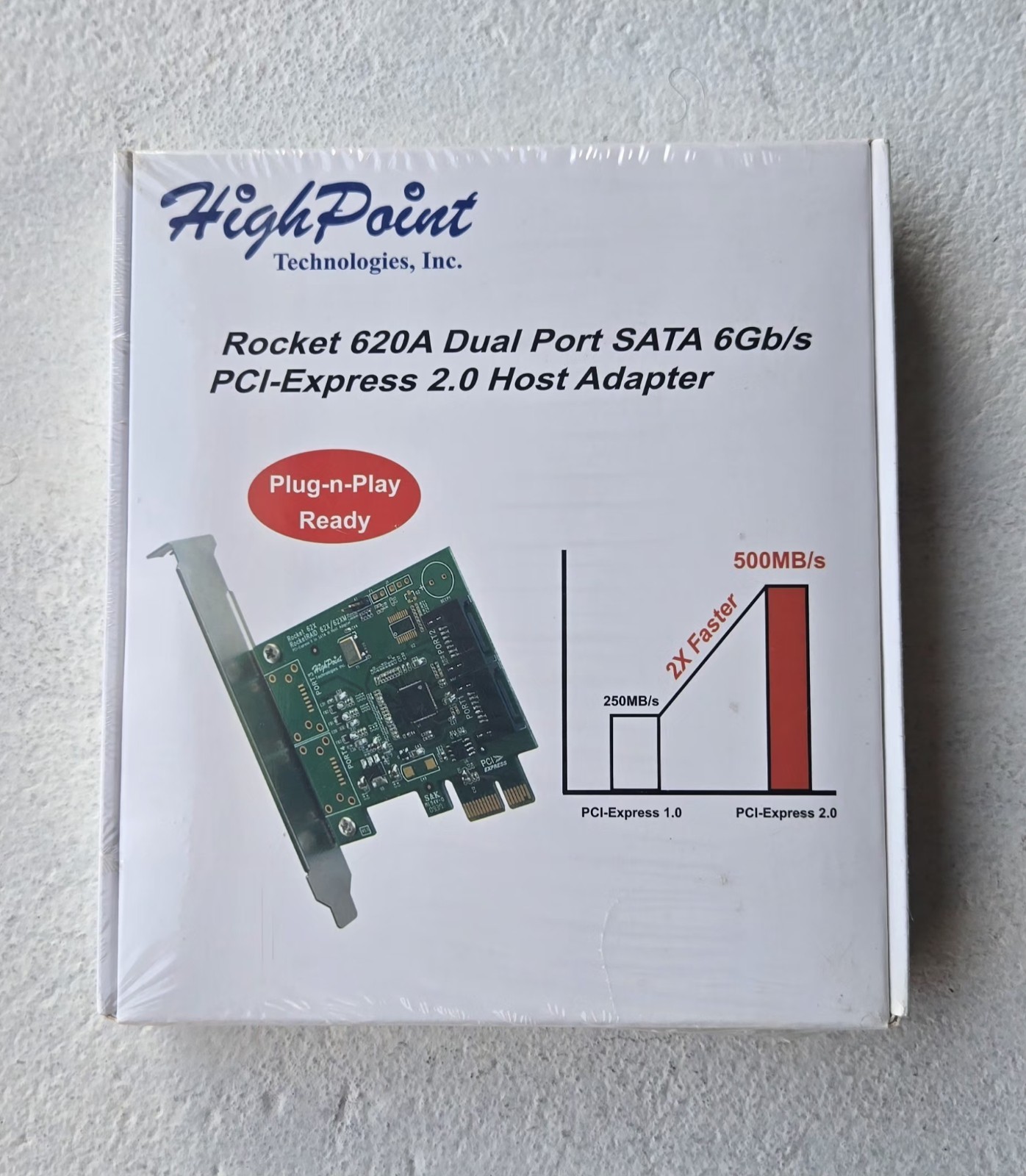 HighPoint Rocket 620 Dual-Port SATA 6Gb/s PCI-Express 2.0 Host Adapter New 
