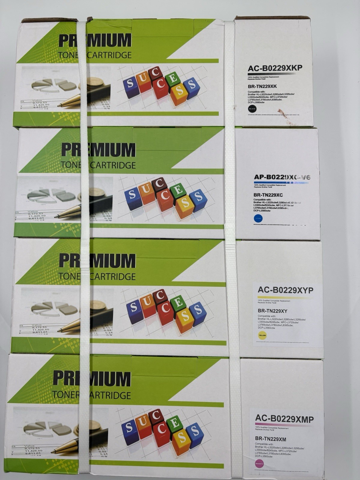 TN229XL Toner 4-Pack Compatible Brother HL-L3220CDW L3280CDW L3300CDW CMYK