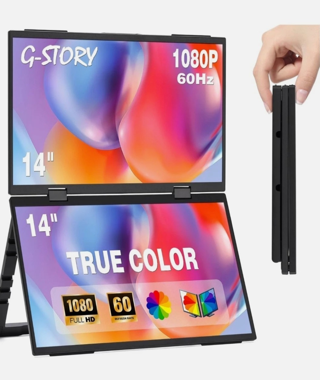 G-STORY GS140N2 Dual Screen Portable Monitor Laptop Extender Open Box