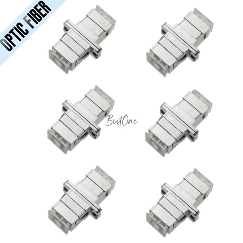 6Pcs SC to SC Metal SM/MM Simplex Optic Fiber Connector Optical Adapter Coupler