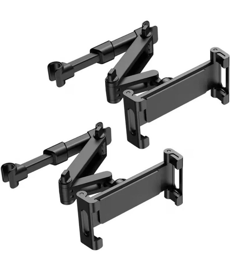 2 Pack Car Headrest Tablet Mount Holder 360° iPad Phone Back Seat Stand Black