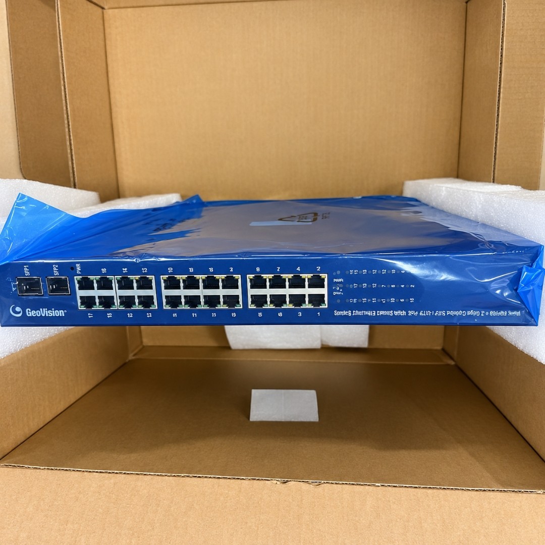 GeoVision GV-POE2401 V2 24-Port PoE+ Ethernet Switch 400W 2 Gigabit SFP Uplink