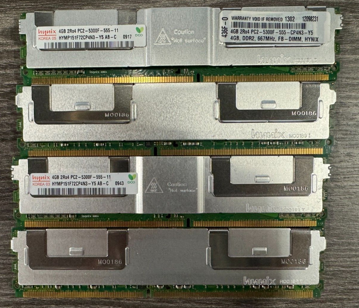 Hynix 16GB (4 x 4GB) HYMP151F72CP4N3-Y5 2Rx4 PC2-5300F DIMM Server Memory