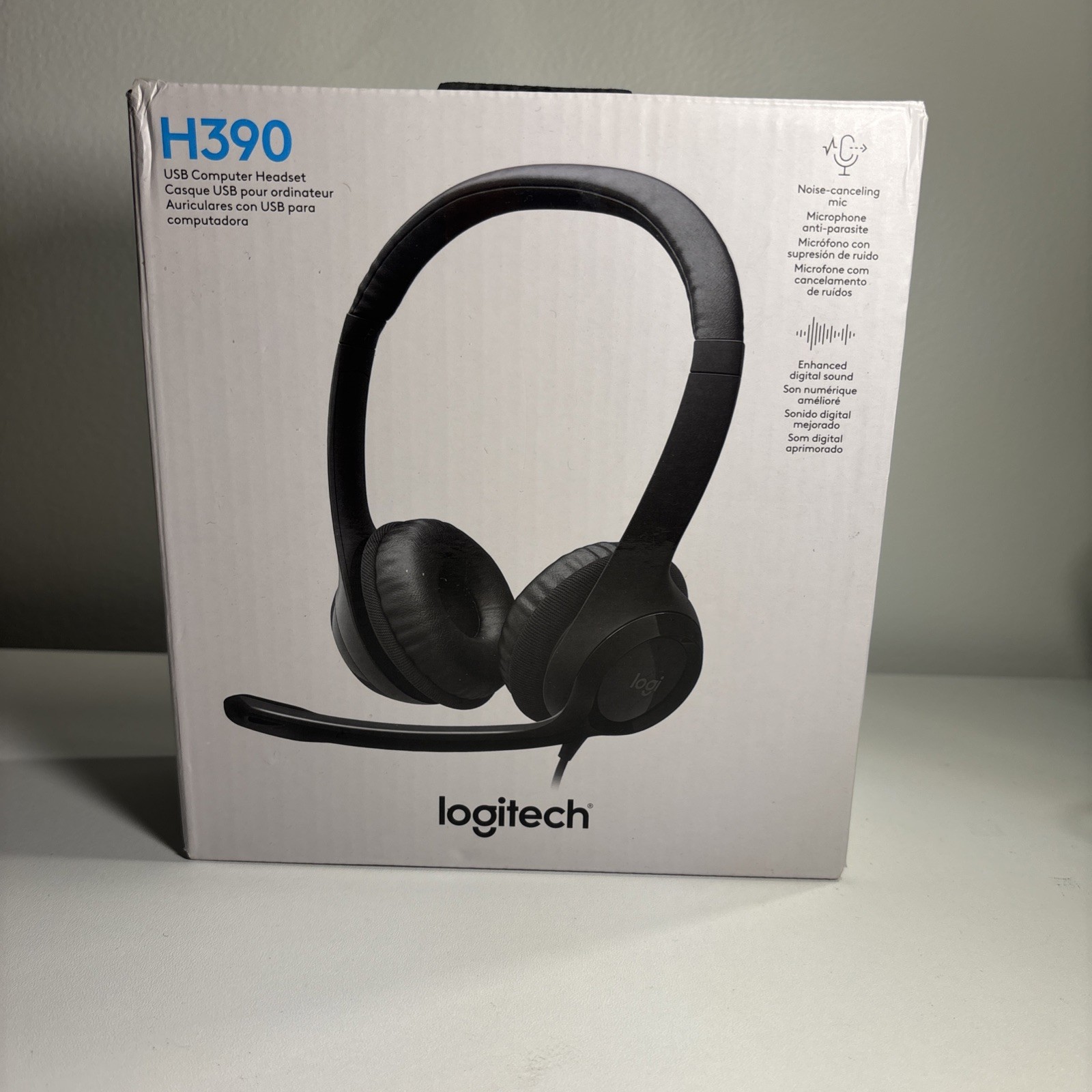 Logitech H390 Over-Head Comfort USB Headset w/ Noise-Canceling Microphone New