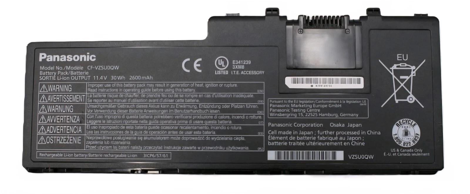 Genuine 30Wh CF-VZSU0QW Battery For Panasonic ToughBook CF-20 Toughpad FZ-A2 Mk1