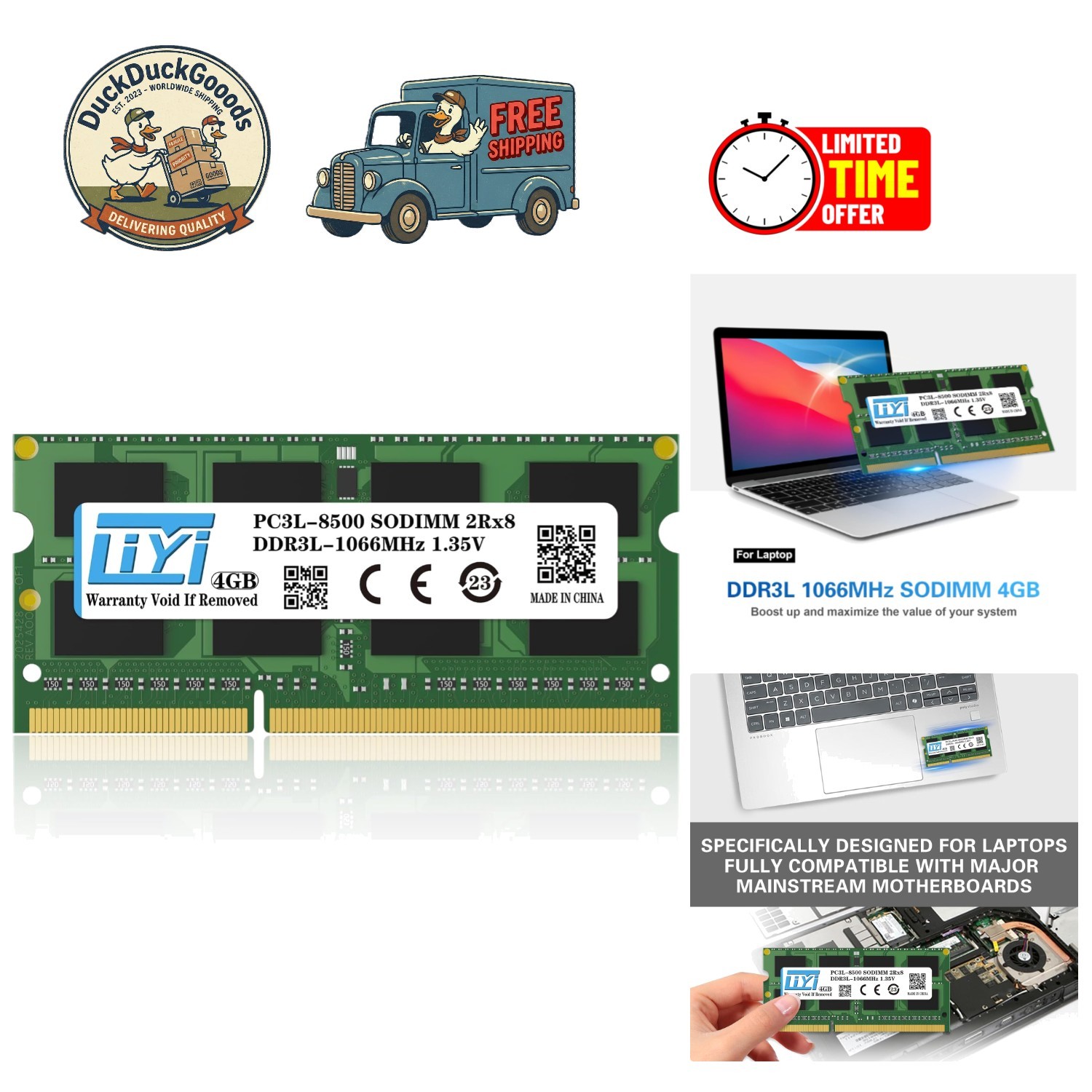 Reliable 4GB RAM SO-DIMM 1066MHz Upgrade - Low Voltage for Optimal Laptop Speed