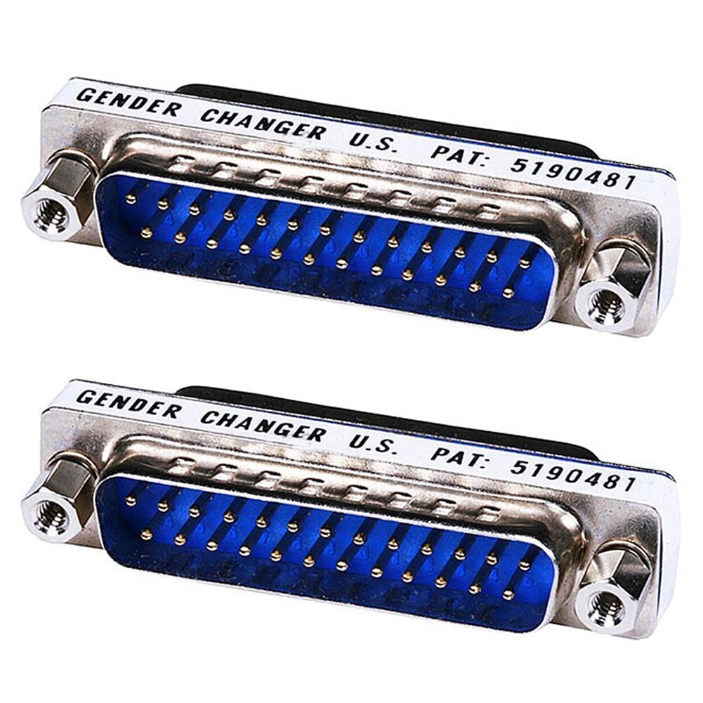 2 Pcs DB25 DB 25 Pin D Sub Male to Male Gender Changer Coupler Adapter Converter