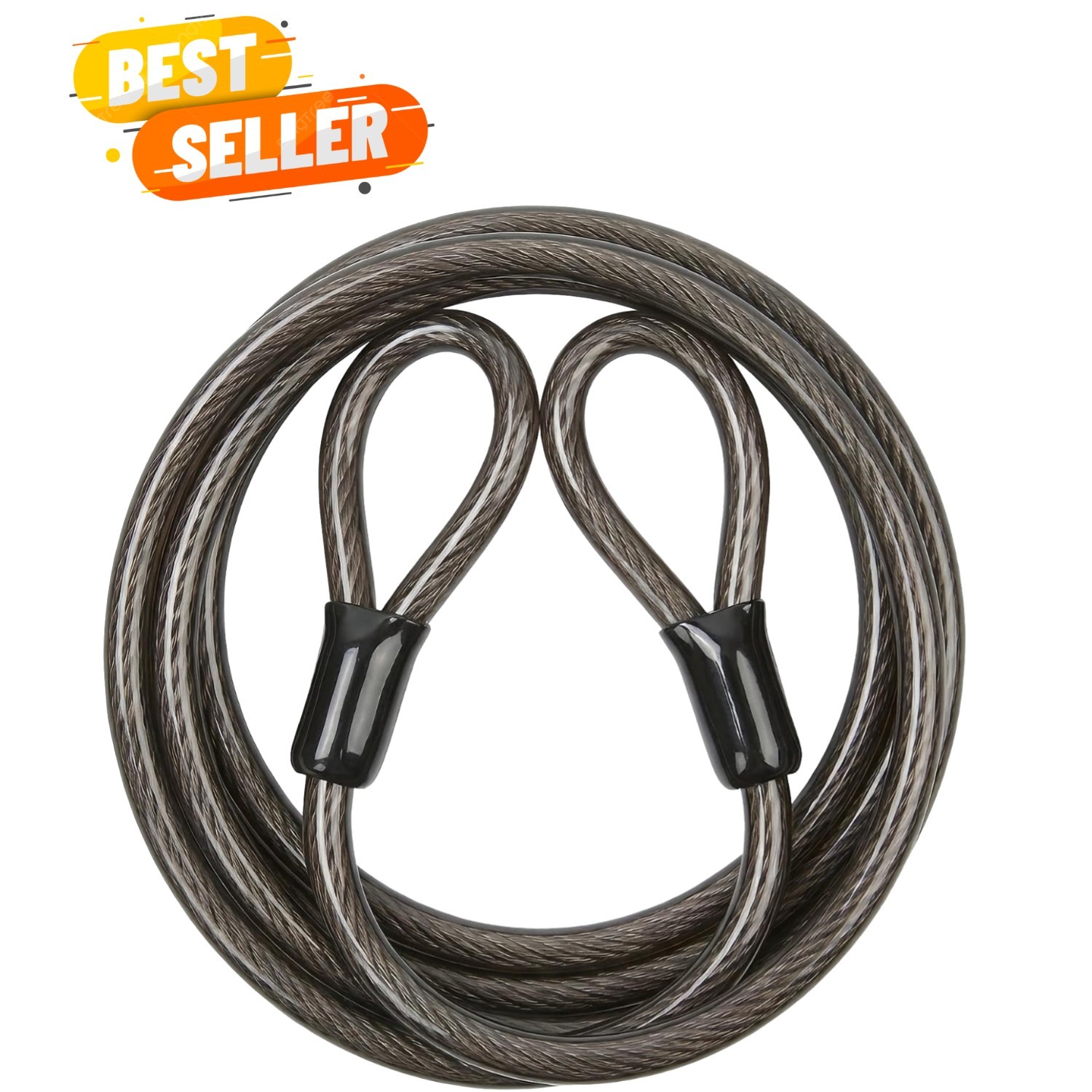 12mm Heavy Duty Security Cable with Looped Ends, Braided Steel Bike Lock Cabl...