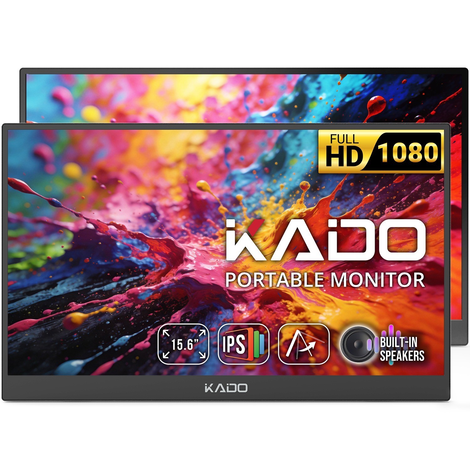 Kado Dual 2-Pack Portable Monitor 15.6-Inch 1920x1080 USB-C HDMI IPS Display