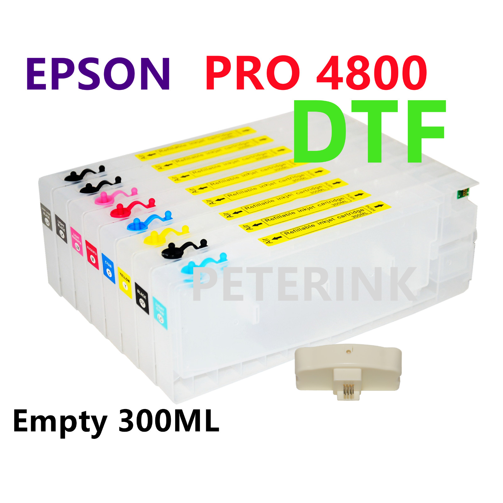 8 Empty Refillable Ink Cartridge kit for Stylus Pro 4880 4800 Printer for DTF **
