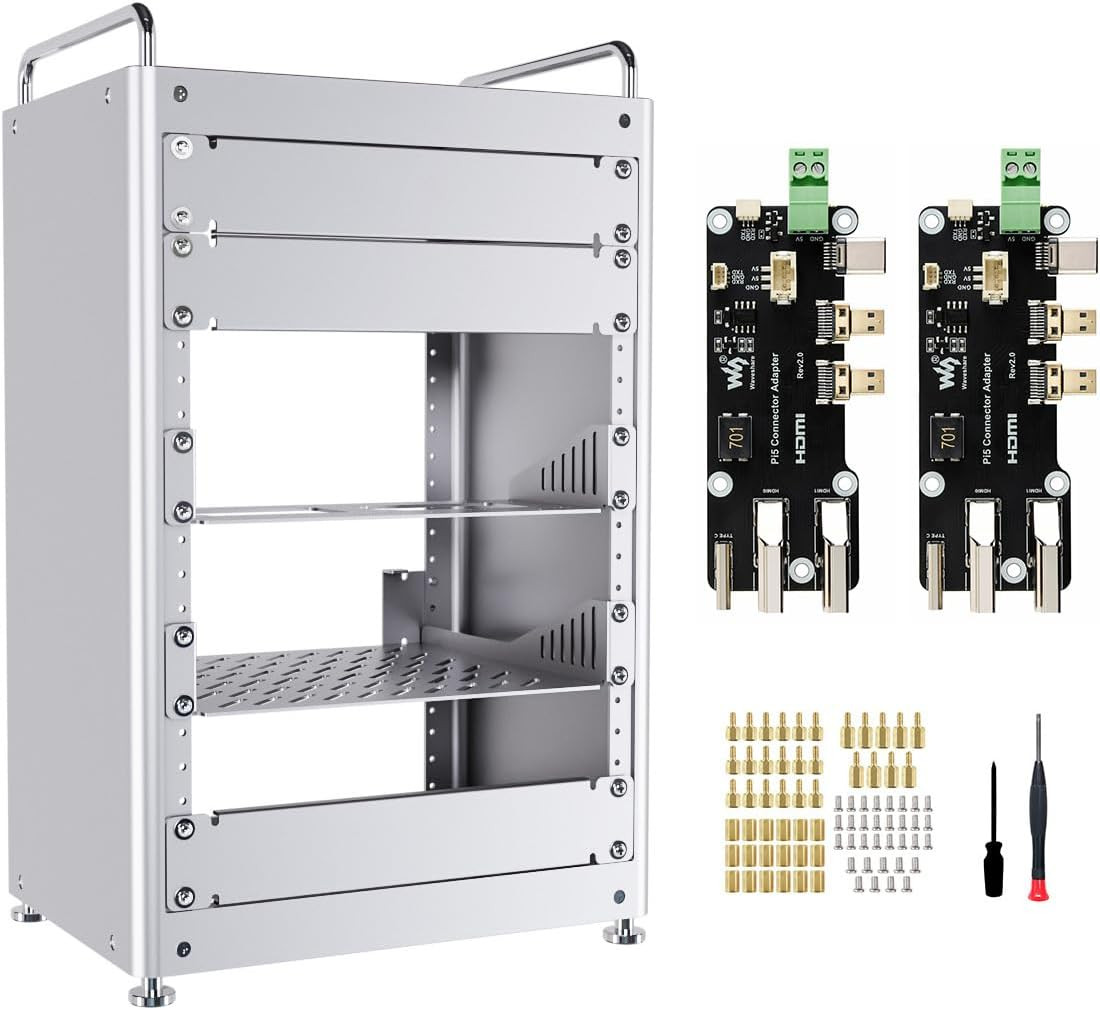 Homerack 8U Server Cabinet Basic Kit, 10Inch Desktop All Aluminum Alloy Rack, Hi