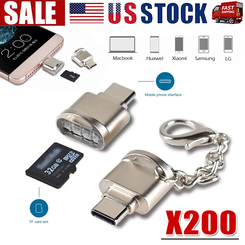 TypeC To Micro SD TF Card Reader OTG USB Adapter Converter For Samsung Phone Lot