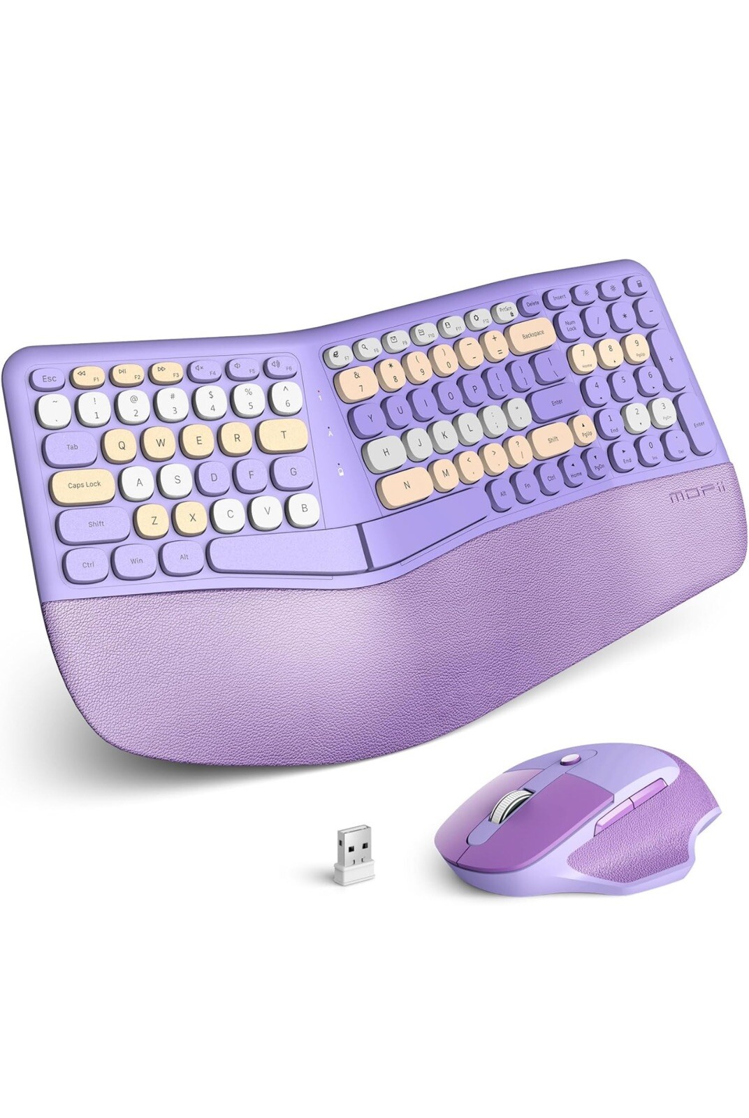 MOFII NOMI Purple Portable Ergonomic Wireless Keyboard And Mouse Combo