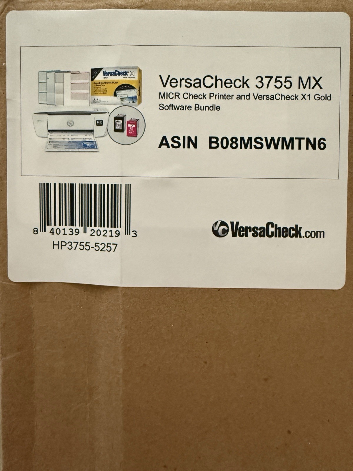 VersaCheck HP DeskJet 3755 MX MICR Check Printer