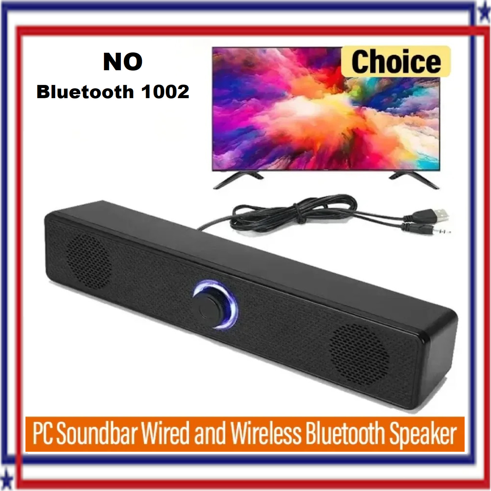 Stereo Bass Sound Computer Speakers 3.5mm USB Wired Soundbar for Desktop Laptop