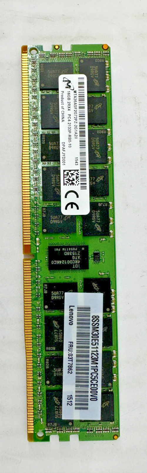 Micron 16GB 2Rx4 PC4-2133P-RB0-10 ECC Memory MTA36ASF2G72PZ-2G1A2- SERVER MEMORY
