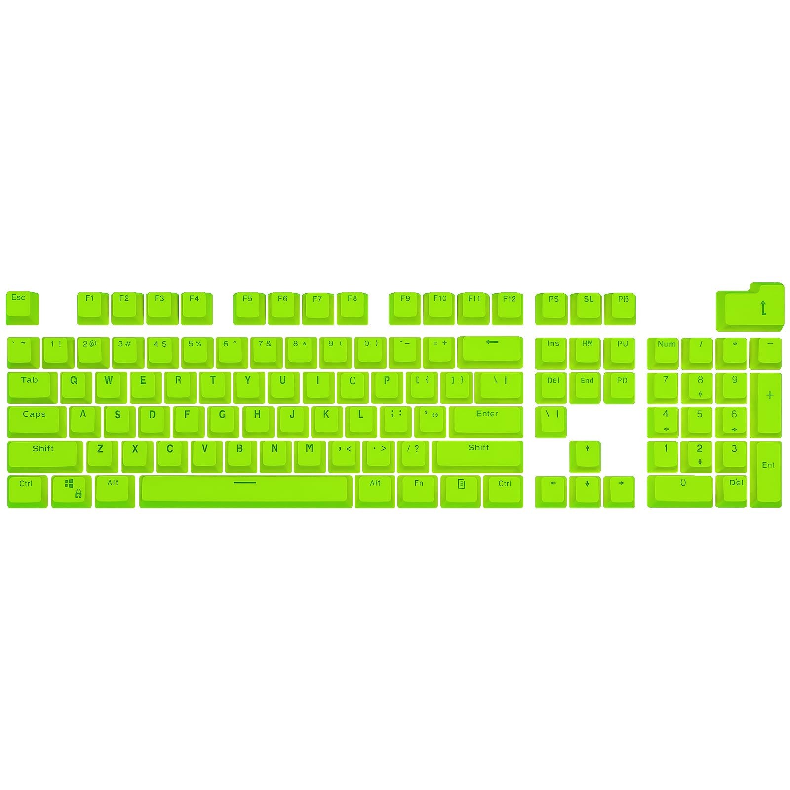 Mechanical Keyboard Keycaps, 104-Key ABS Key Caps (Green)