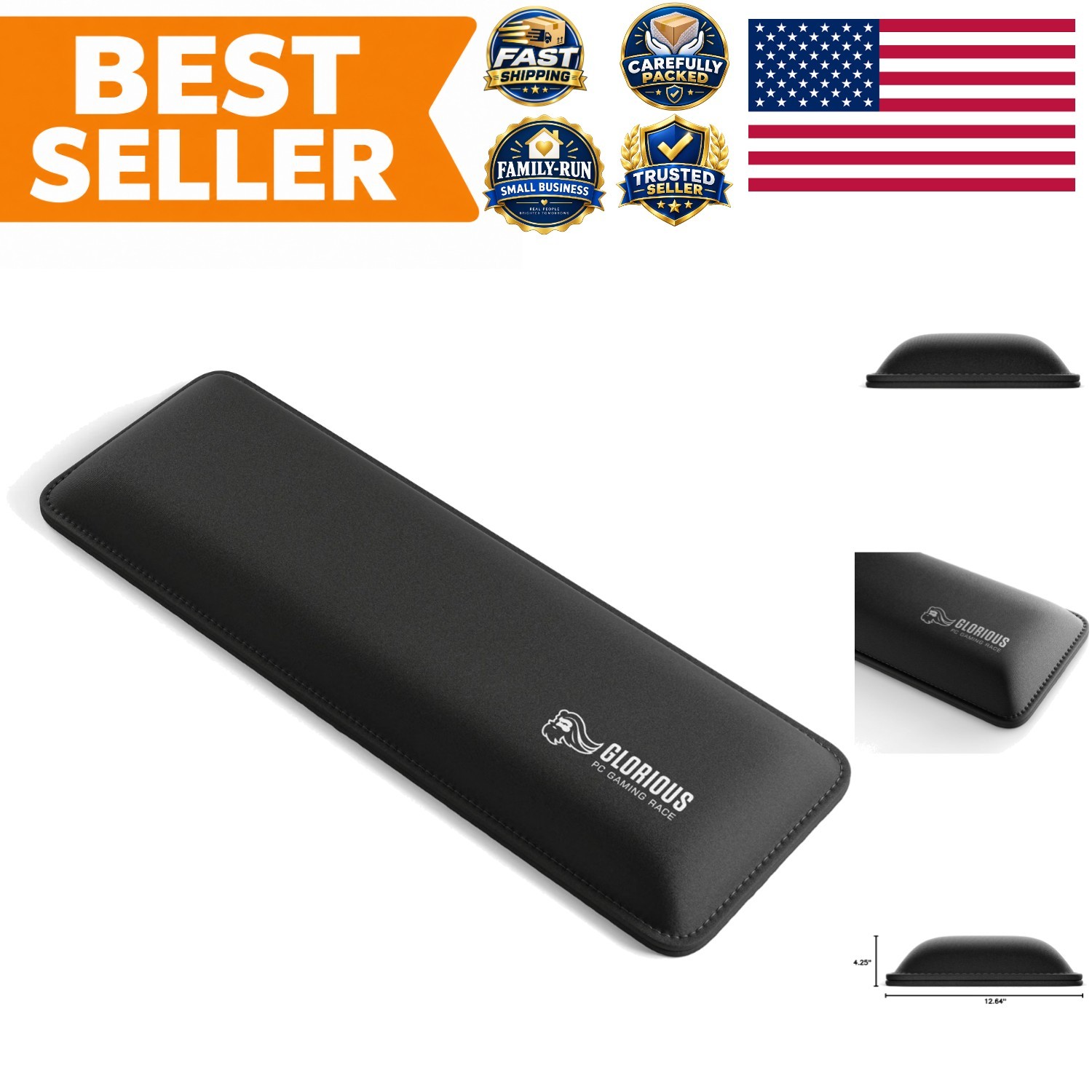 Ergonomic Compact Wrist Pad for Mechanical Keyboards - 12x4 Inches, Black