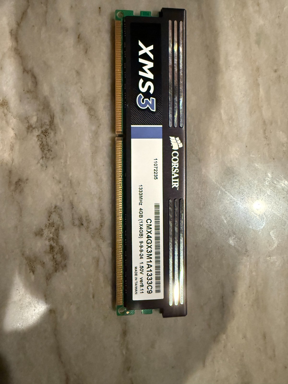 Corsair XMS3 4GB DDR3-1333 PC3-10600 Desktop RAM CMX4GX3M1A1333C9 - Used Tested